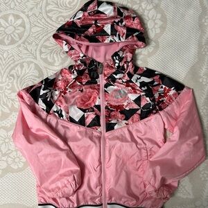 Nike Kids Pink and Black Floral light weight jacket